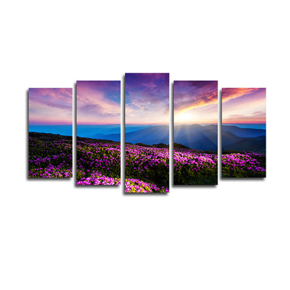 "Set of 5 Canvas Print Scenery Oil Paintings for Wall Decor, Frameless Artwork for Kids Room, Home and Office Decoration"